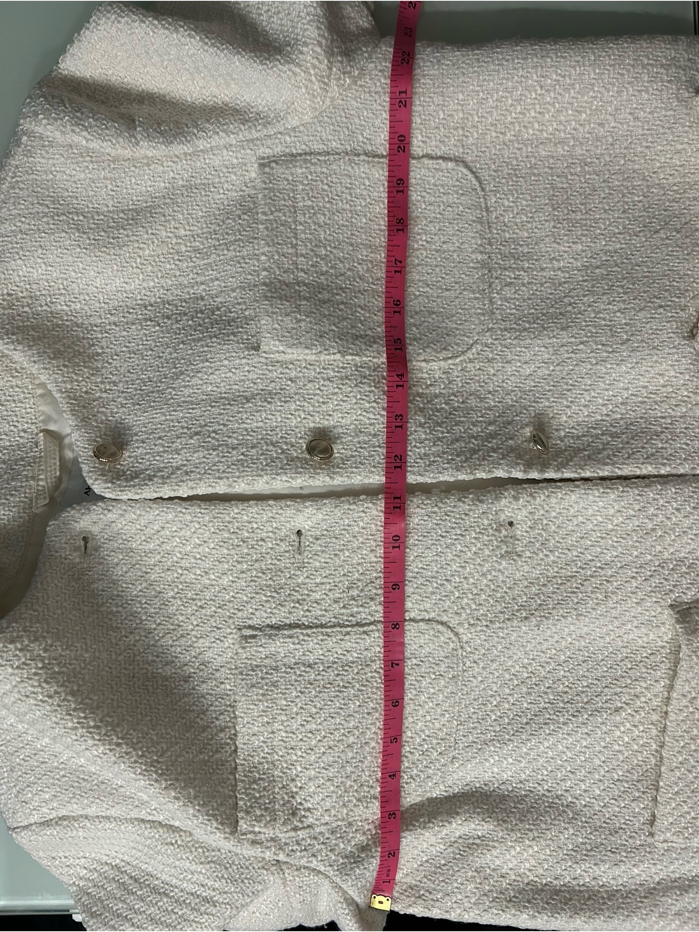 Abercrombie & Fitch Cream Textured Bouclé Blazer Jacket - Picture 7 of 7